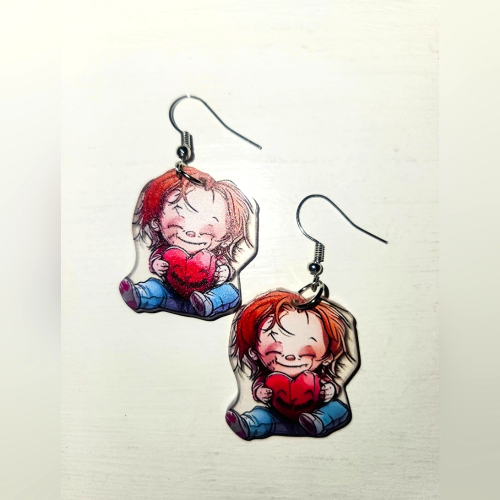❤️ New Chucky Cute Horror Earrings Valentines